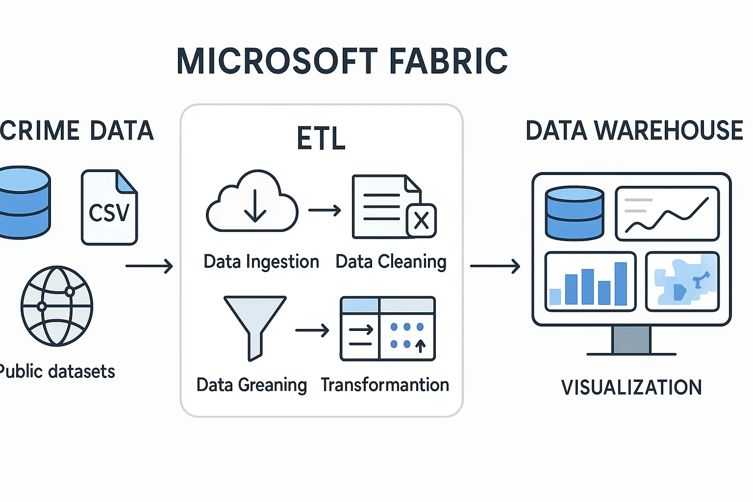 Illustration of Delta Lake architecture in Microsoft Fabric